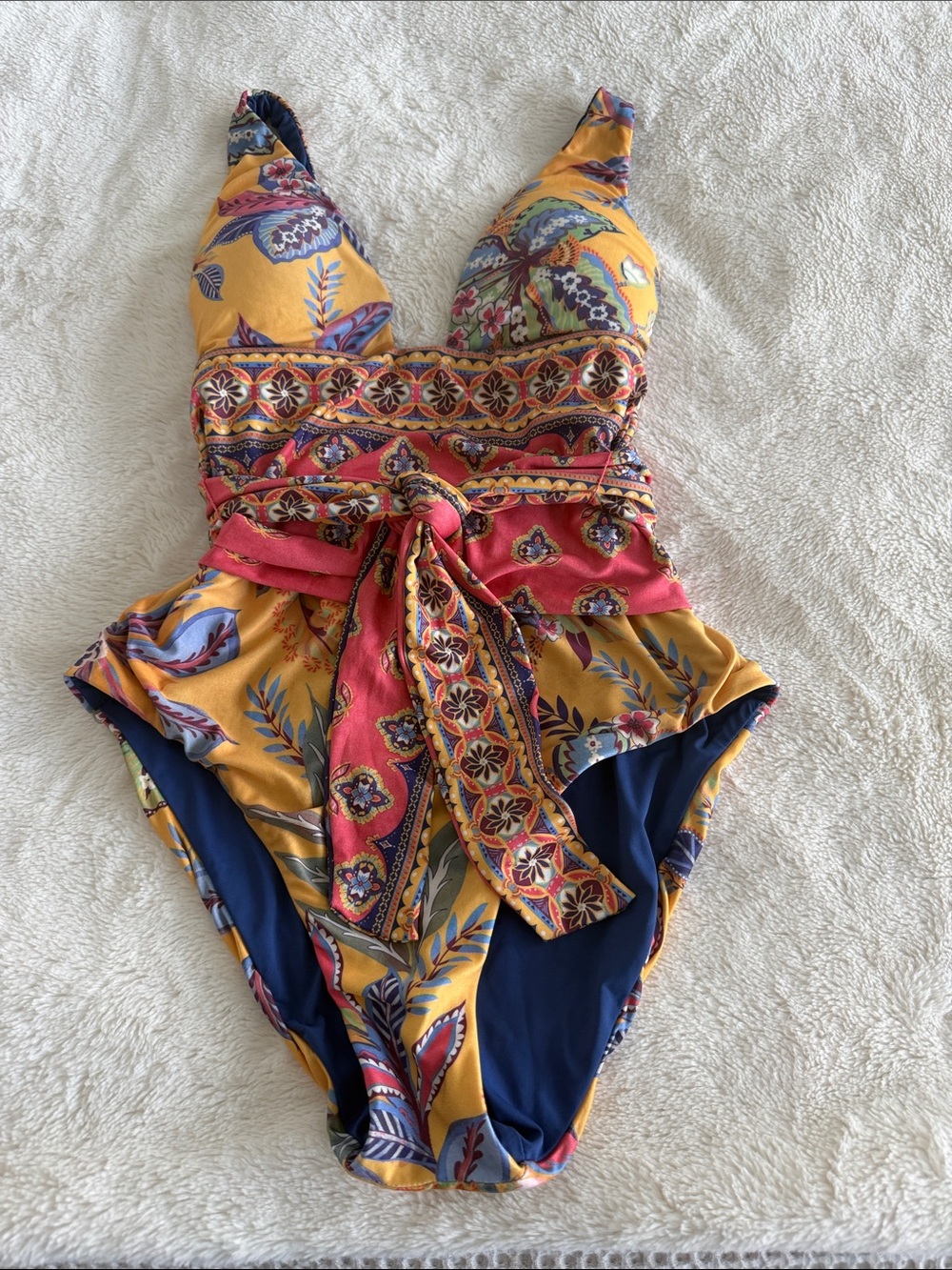 BECCA by Rebecca Virtue Colorful Paisley Floral One Piece Swimsuit